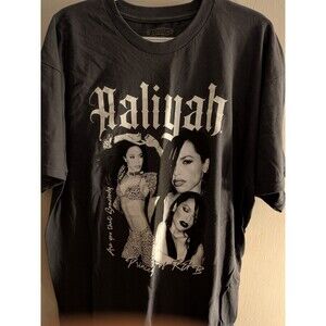Aaliyah Forever Short Sleeve Grey Tee Princess of R&B T Shirt size XL